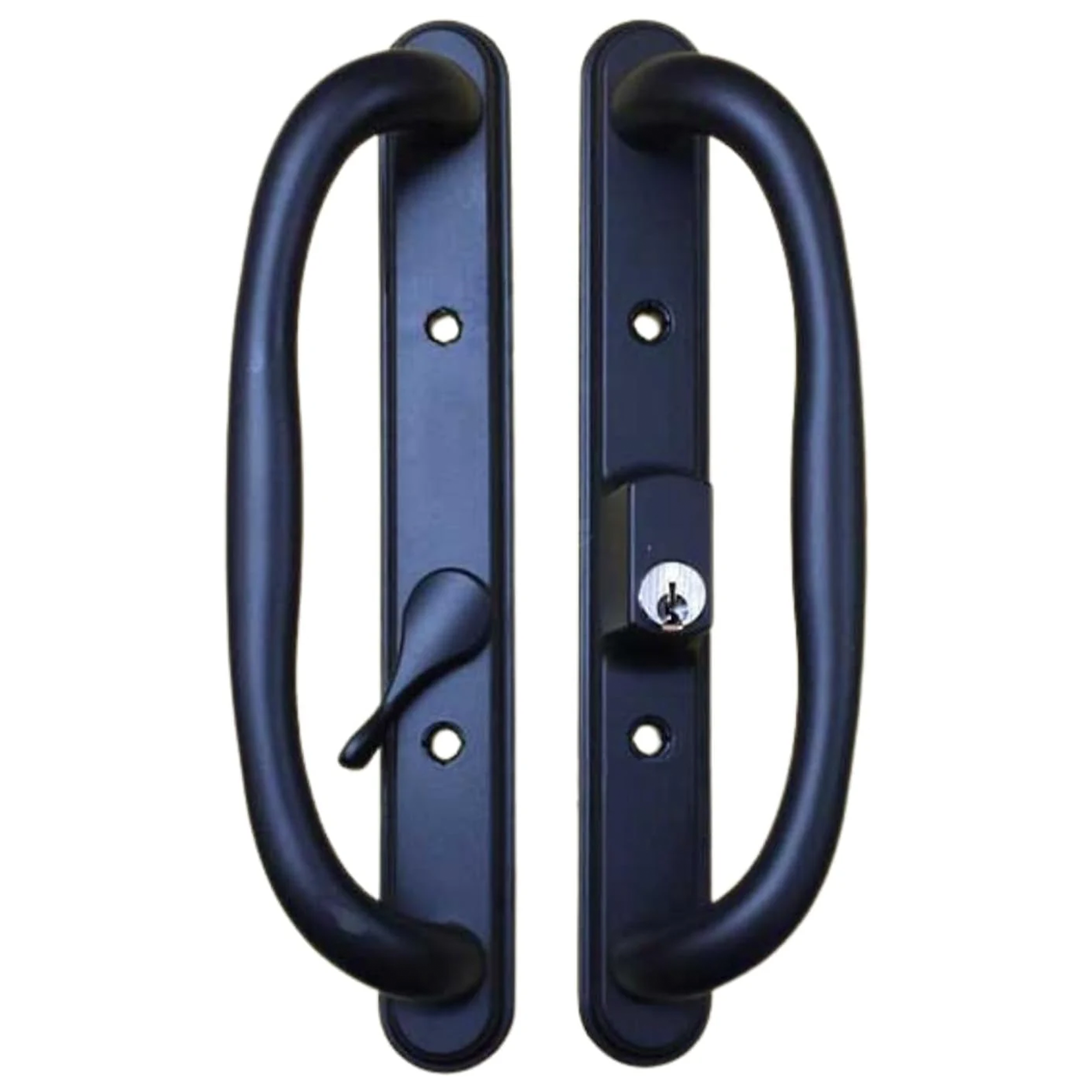Truth Sliding Patio Door Handle Set, 3-15/16" Hole Spacing, Offset Latch w/ Key- DH-341-OFFSET-WITH-KEY - Garage and Sliding Door Hardware